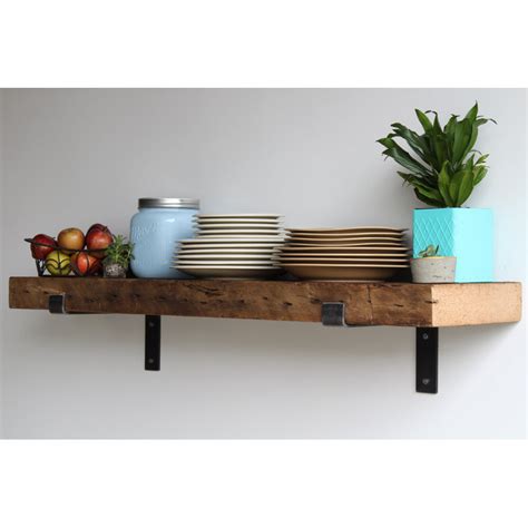 barnwood shelf metal brackets|Kylee 2 Piece Reclaimed Barn Wood Bracket Shelf (Set of 2).